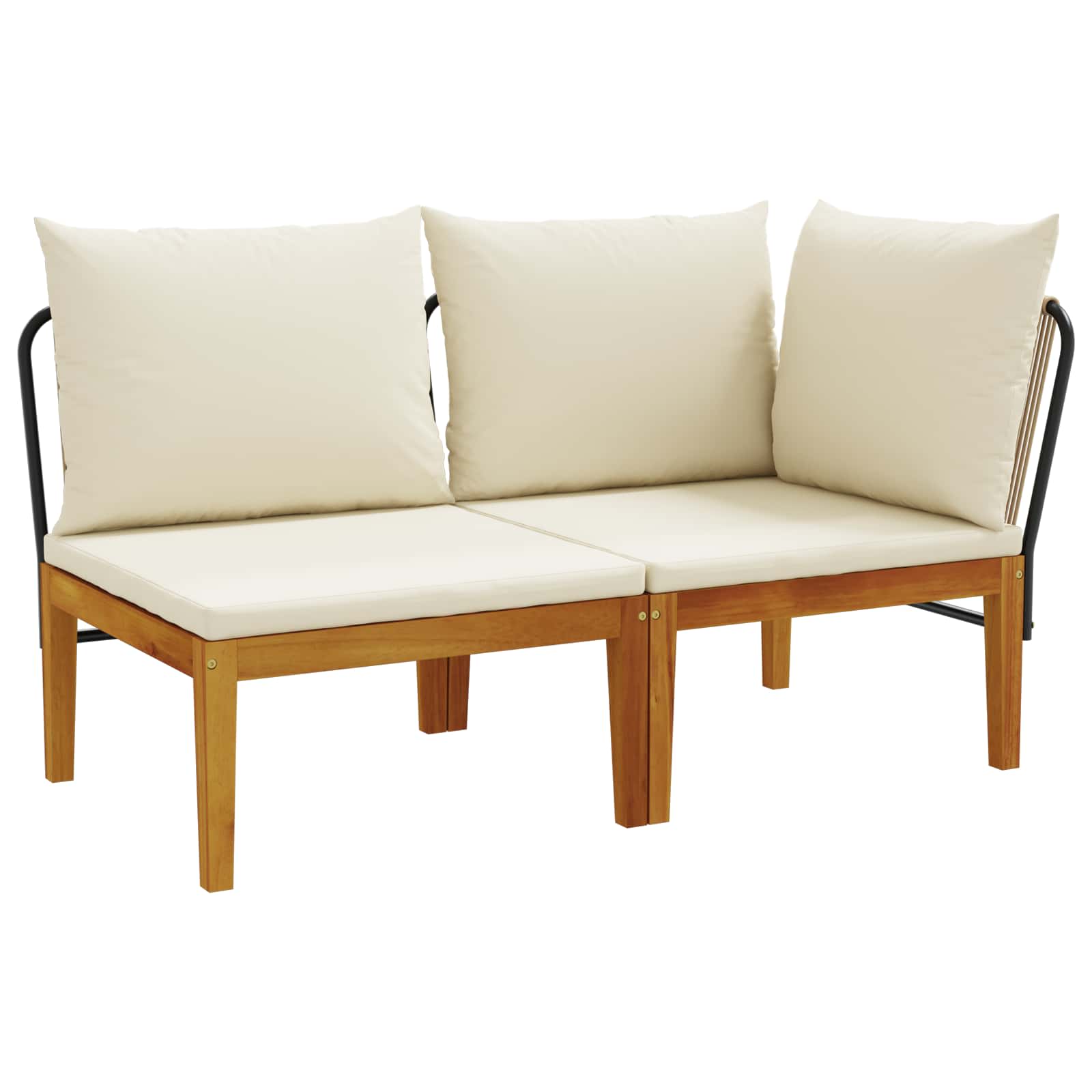 2 Unid. conjunto de lounge de jardim com almofadas natural