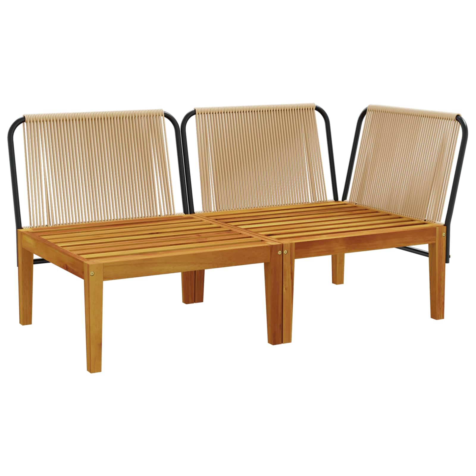 2 Unid. conjunto de lounge de jardim com almofadas natural