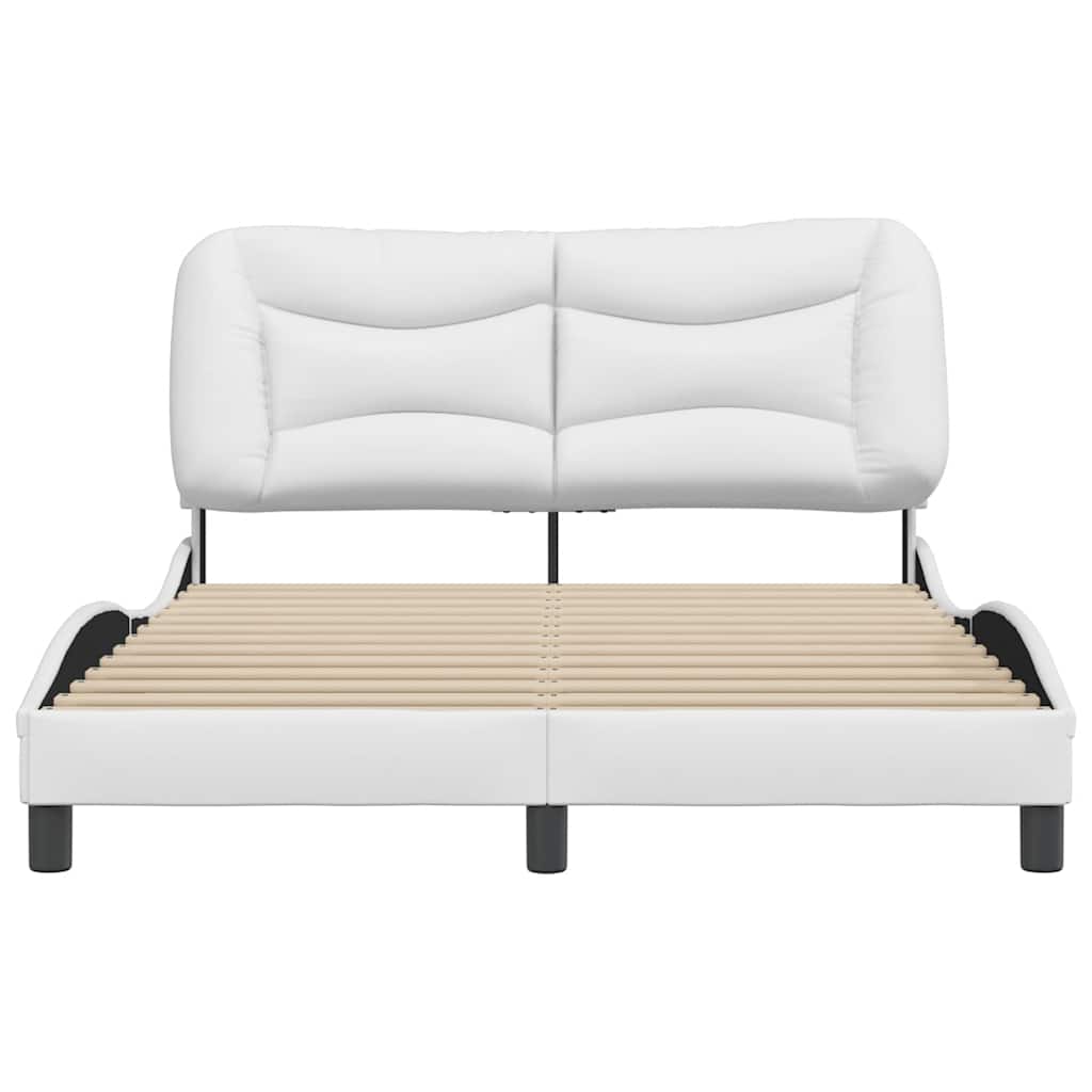 Estrutura de cama sem colchão hvar 120x200 cm couro artificial branco