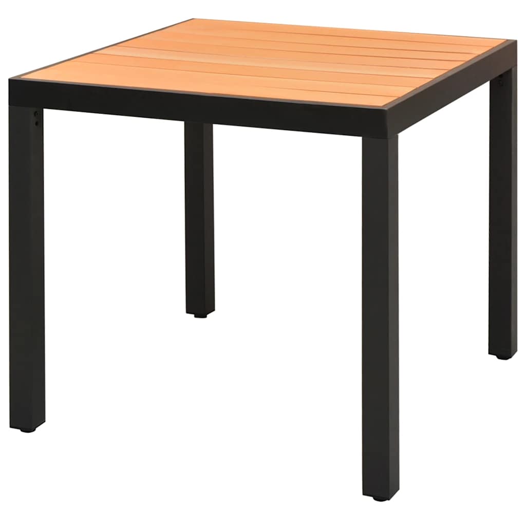 5 Pcs conjunto de jantar p/ jardim vime de PVC preto e castanho
