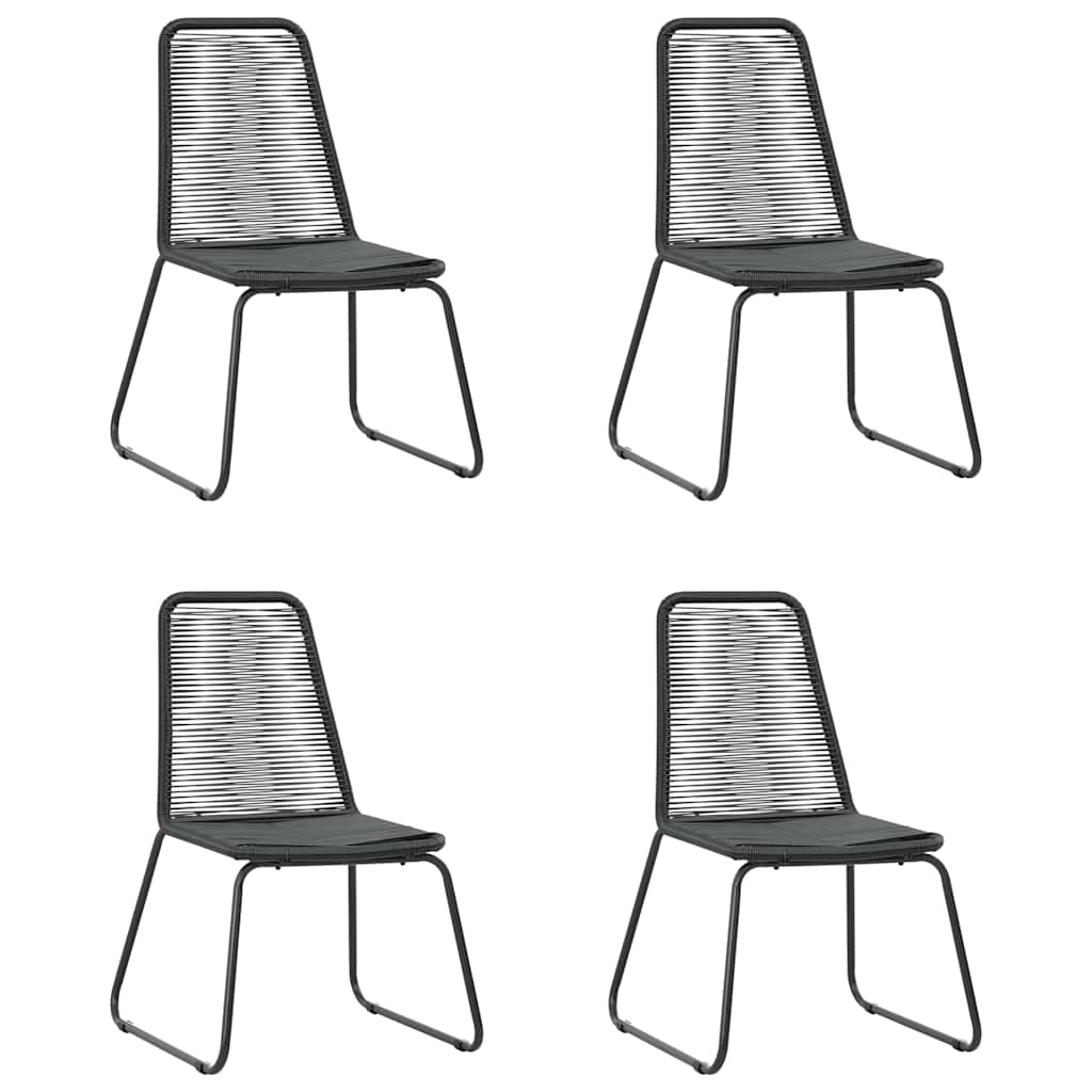 5 Pcs conjunto de jantar p/ jardim vime de PVC preto e castanho