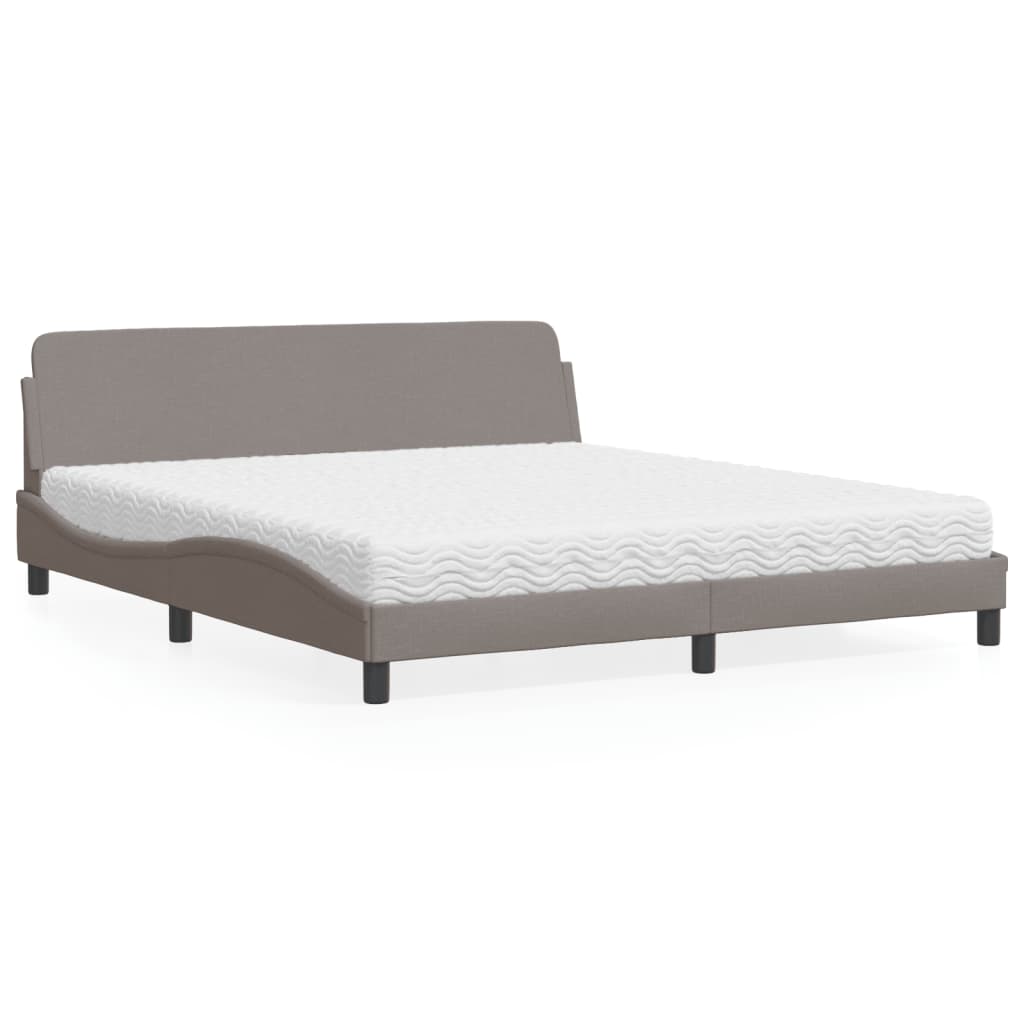 Cama com colchão dover 180x200 cm tecido castanho-acinzentado