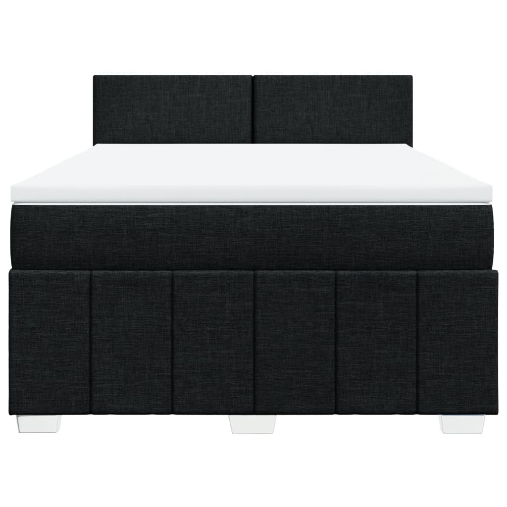 Cama com molas/colchão 140x200 cm tecido preto