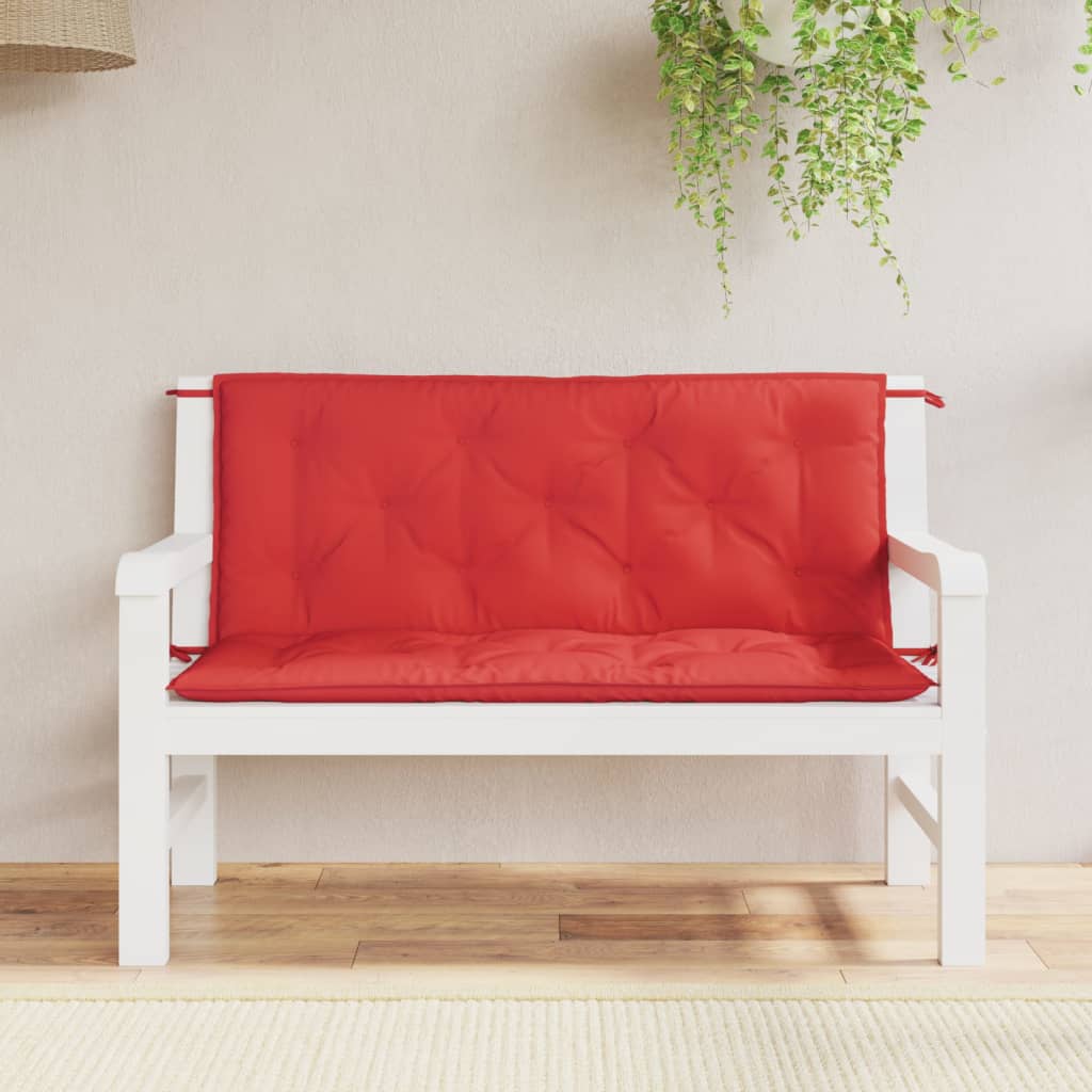 Almofadões banco jardim 2 pcs 120x50x7cm tecido oxford vermelho