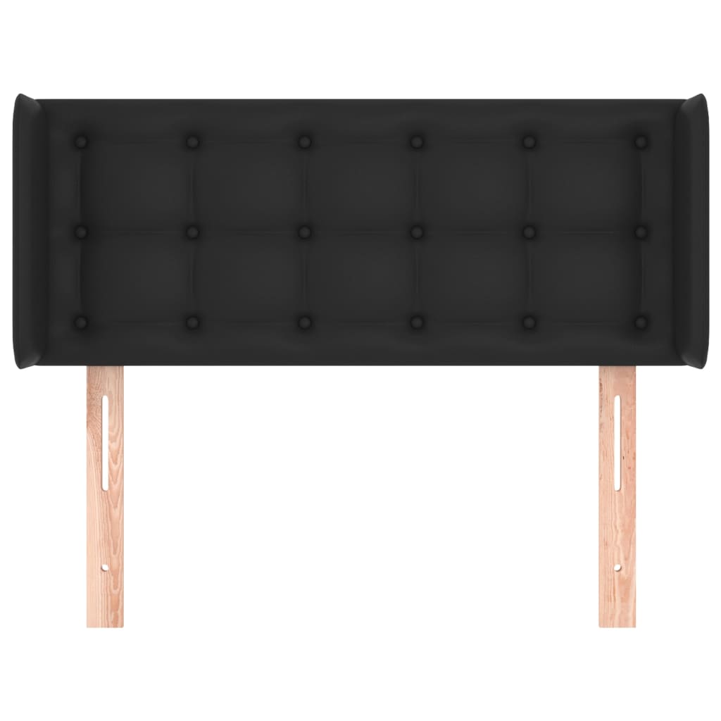 Cabeceira de cama c/ abas couro artificial 83x16x78/88 cm preto
