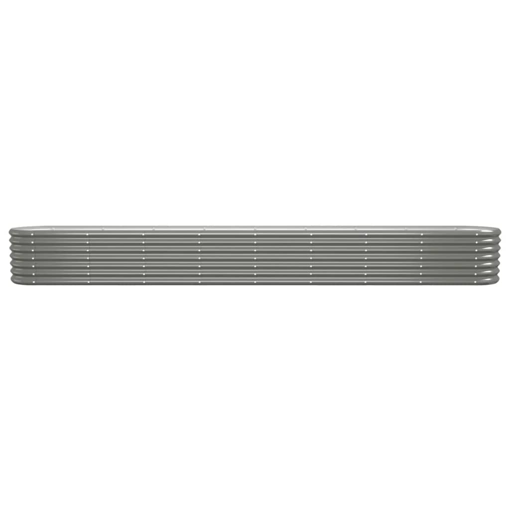 Canteiro elevado jardim 332x40x36cm aço galvanizado cinzento