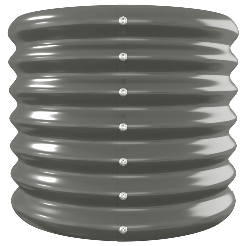 Canteiro elevado jardim 332x40x36cm aço galvanizado cinzento