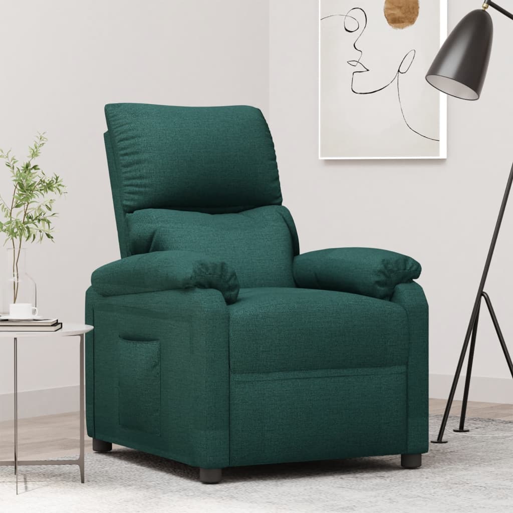 Poltrona reclinável tecido verde-escuro