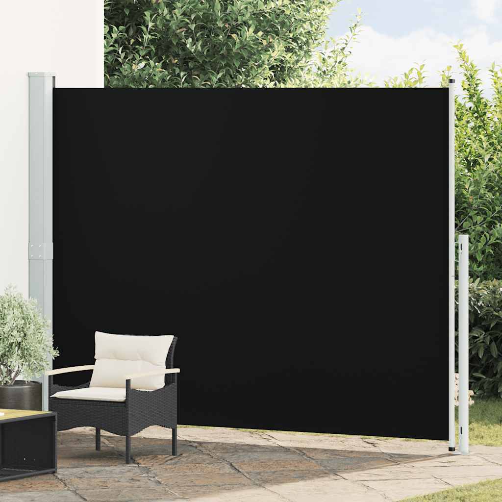 Toldo lateral retrátil para pátio 220x300 cm preto