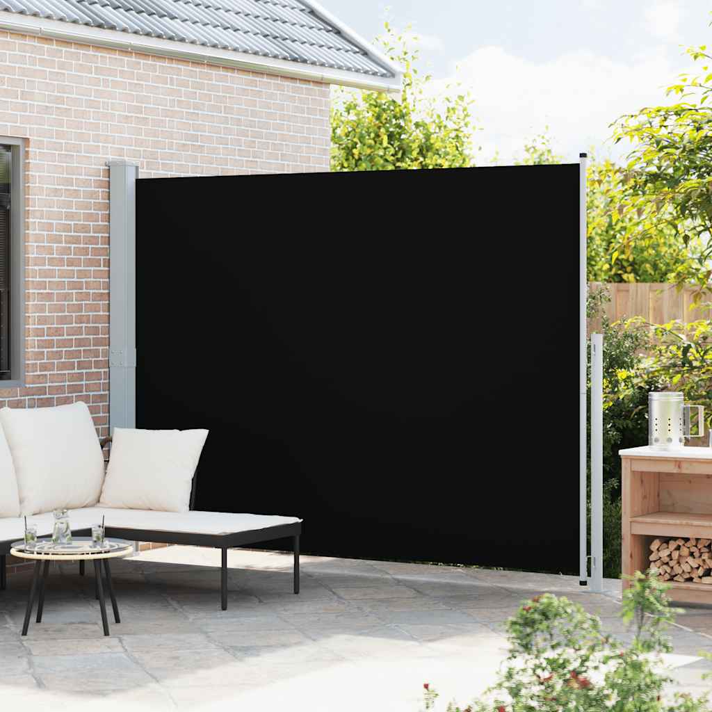 Toldo lateral retrátil para pátio 220x300 cm preto