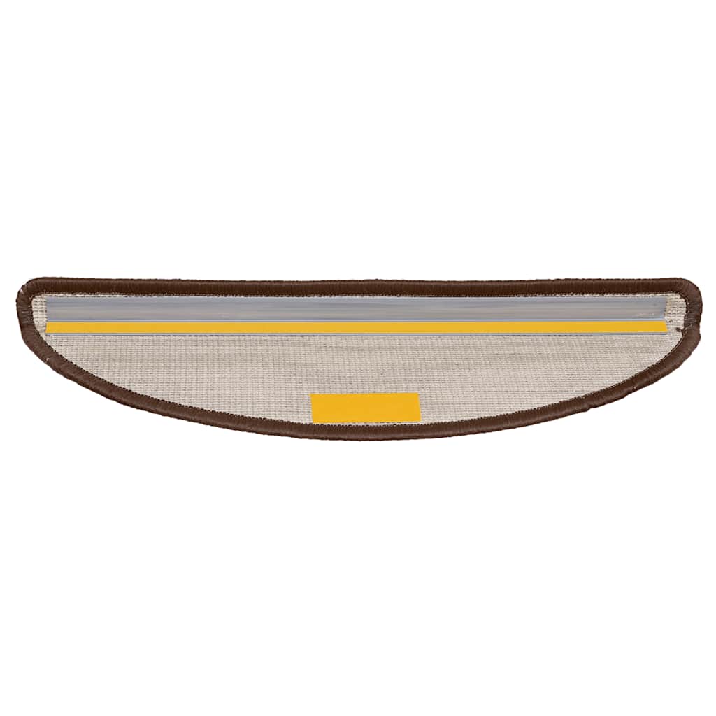 Tapetes de escada 30 peças 56x17x3 cm marrom semicircular