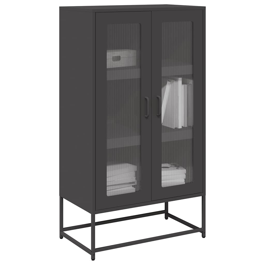 Aparador alto 68x39x123 cm aço preto