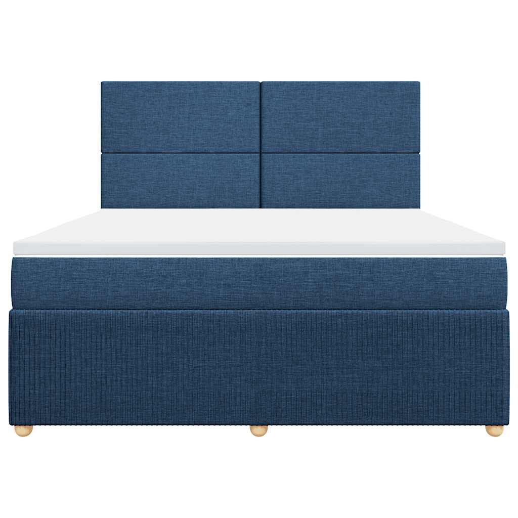 Cama com molas/colchão 180x200 cm tecido azul