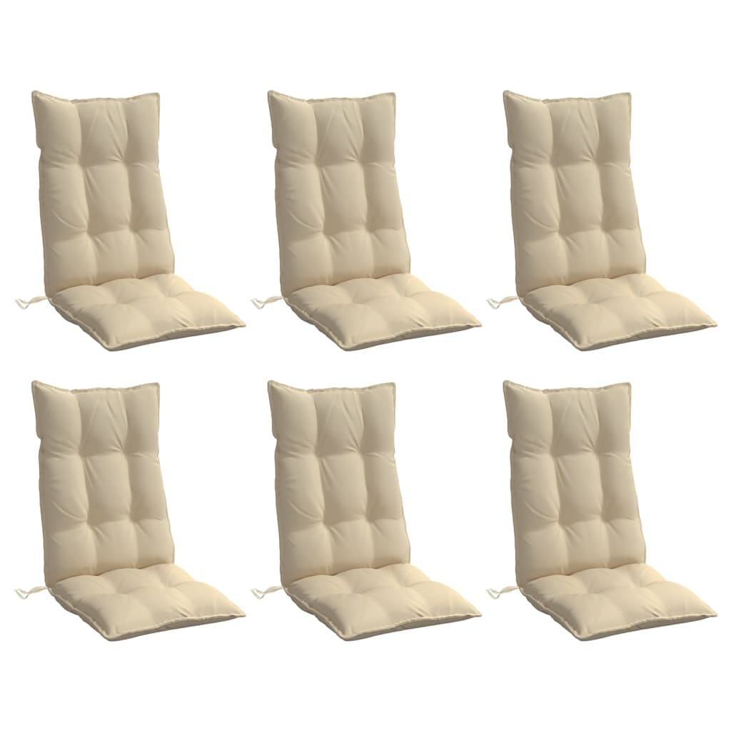 Almofadões p/ cadeira encosto alto 6 pcs tecido oxford bege