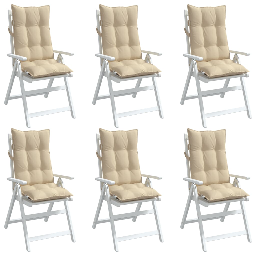 Almofadões p/ cadeira encosto alto 6 pcs tecido oxford bege