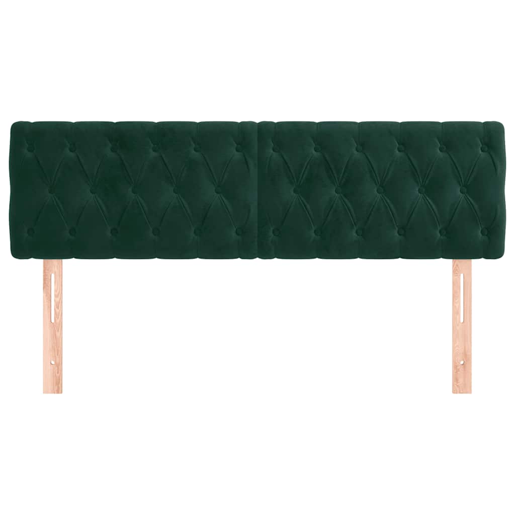 Cabeceiras verde-escuro 160x7x78/88 cm veludo
