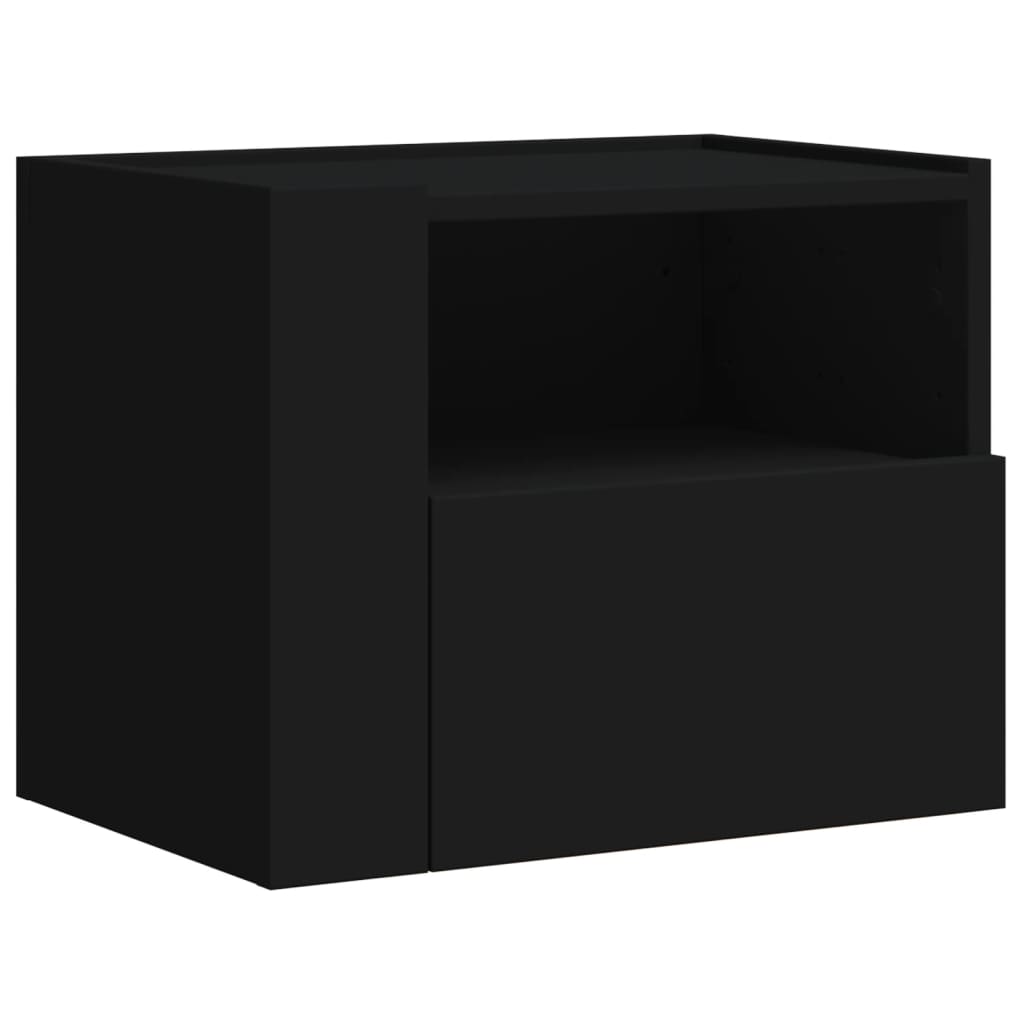 Mesas de cabeceira de parede 2 pcs 45x30x35 cm preto