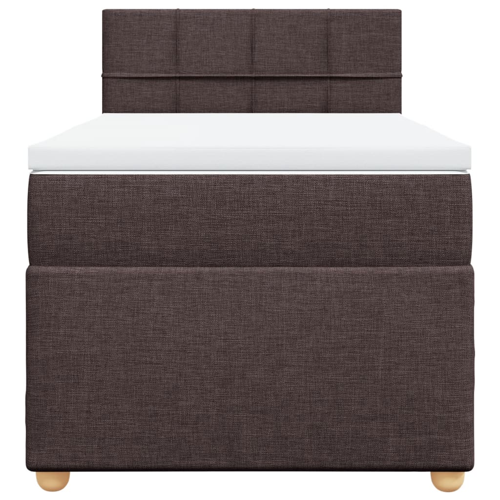 Cama com molas/colchão 80x200 cm tecido castanho-escuro