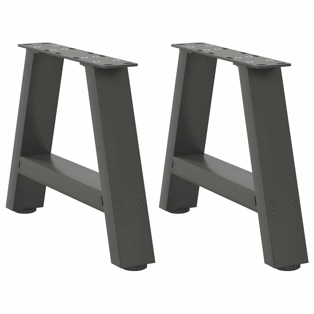 Pés para mesa de centro em formato a, 2 peças, antracite, 30x(30-31) cm, aço