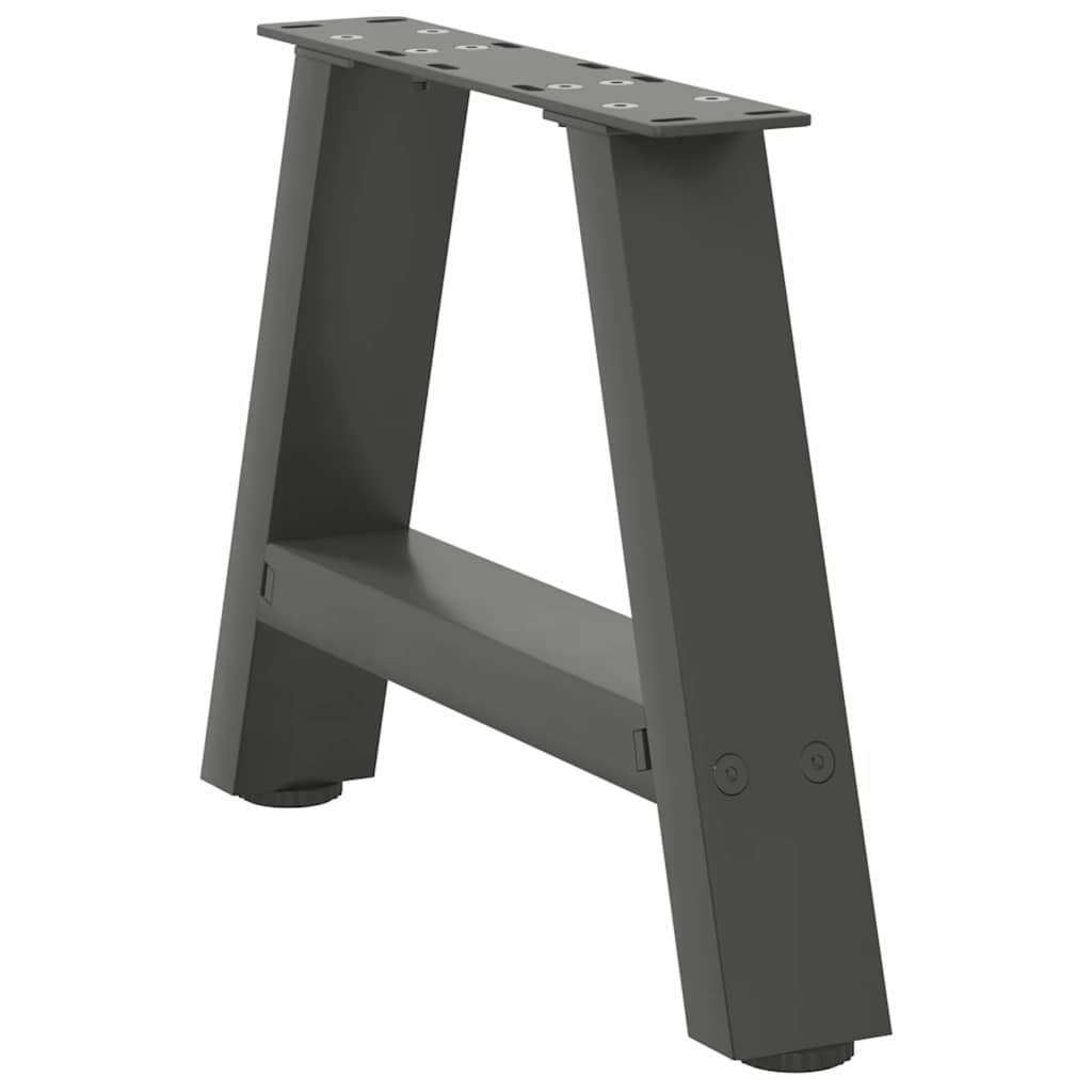Pés para mesa de centro em formato a, 2 peças, antracite, 30x(30-31) cm, aço