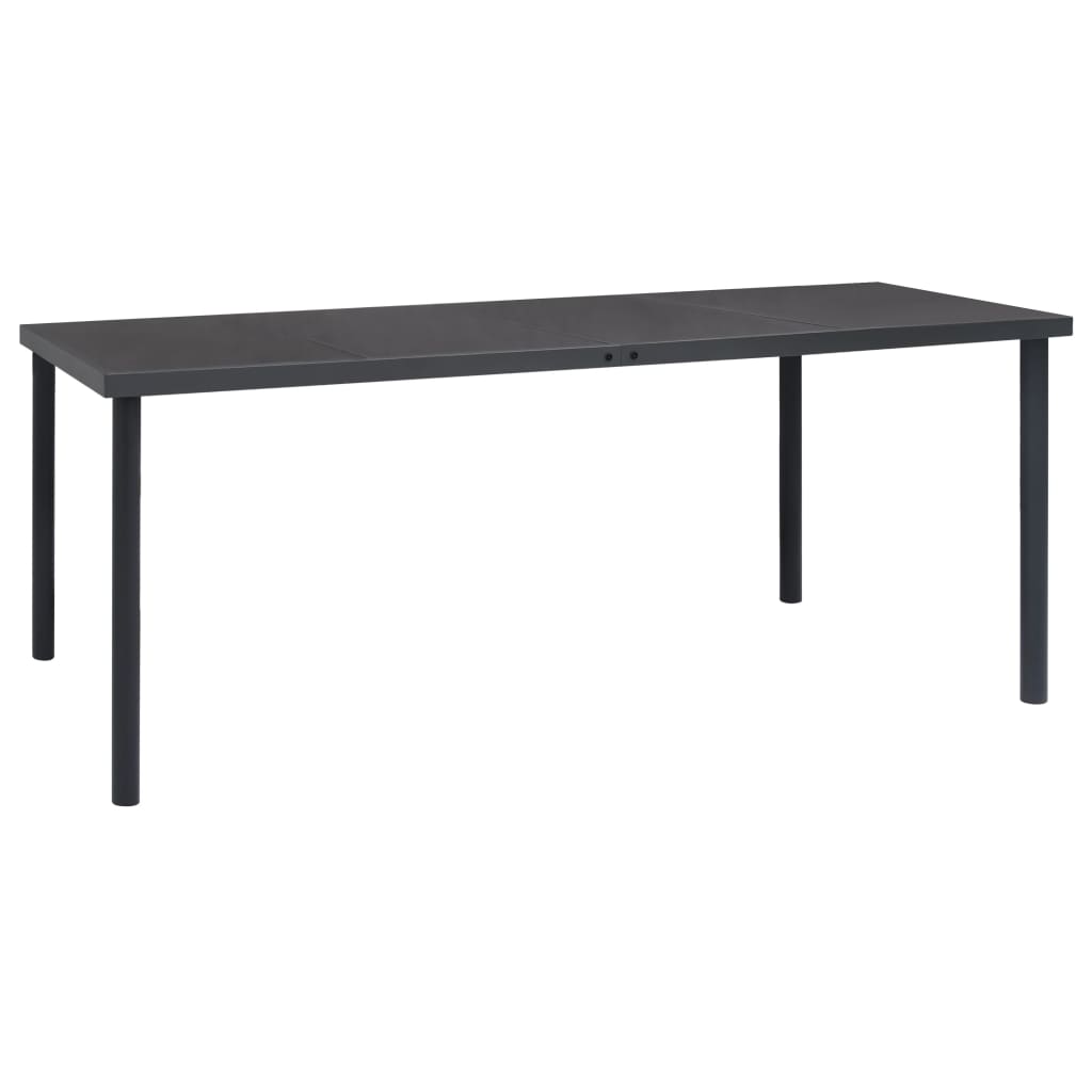 9 Pcs conjunto de jantar para jardim aço e textilene preto