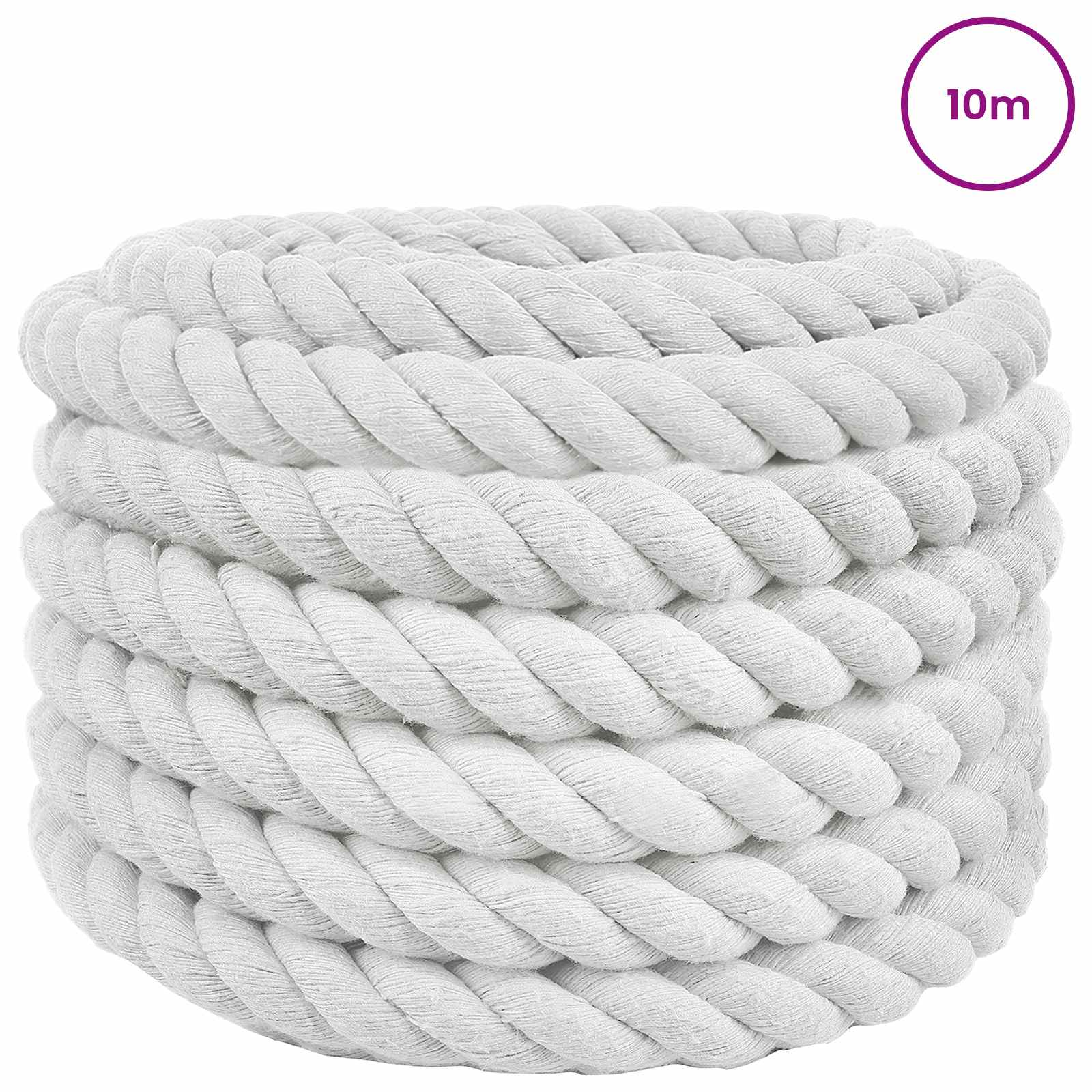 Corda de algodão 60 mm 10 m branco 100% algodão
