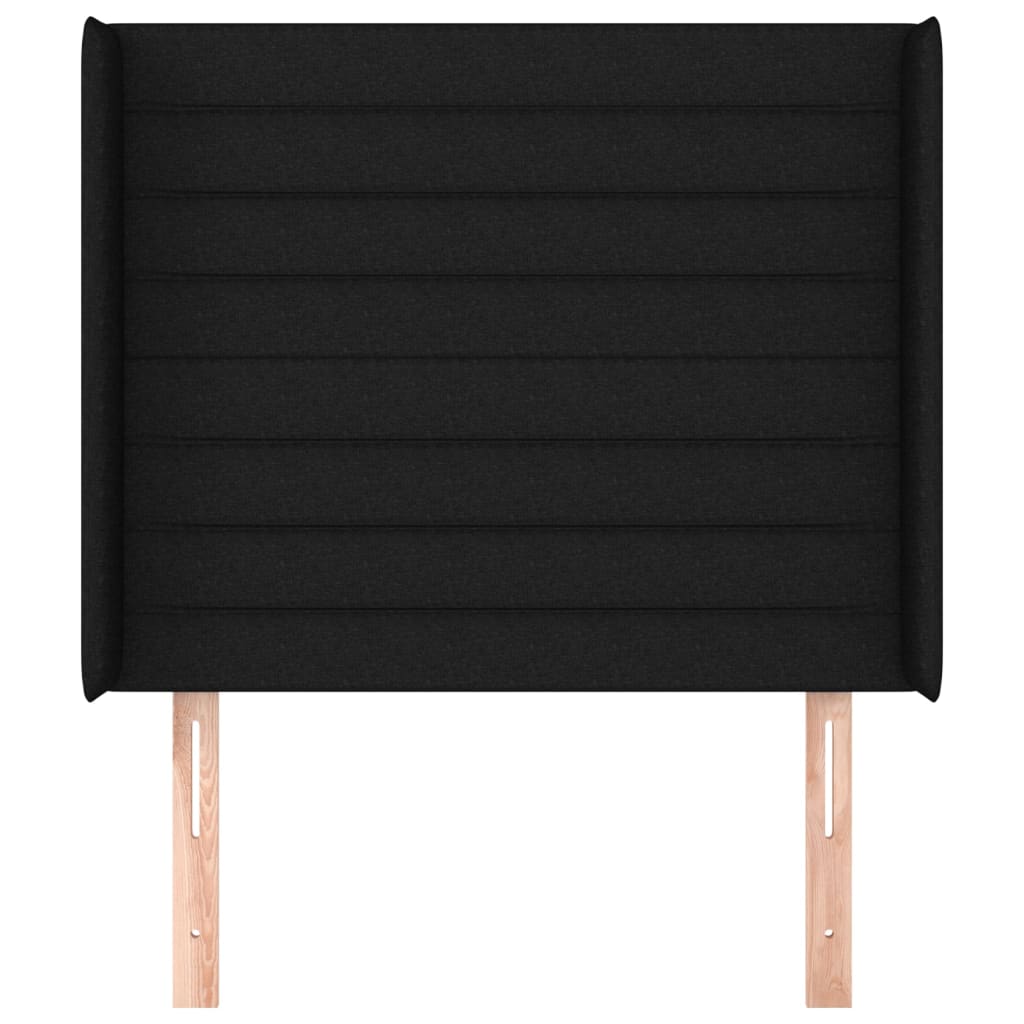 Cabeceira de cama c/ abas tecido 93x16x118/128 cm preto