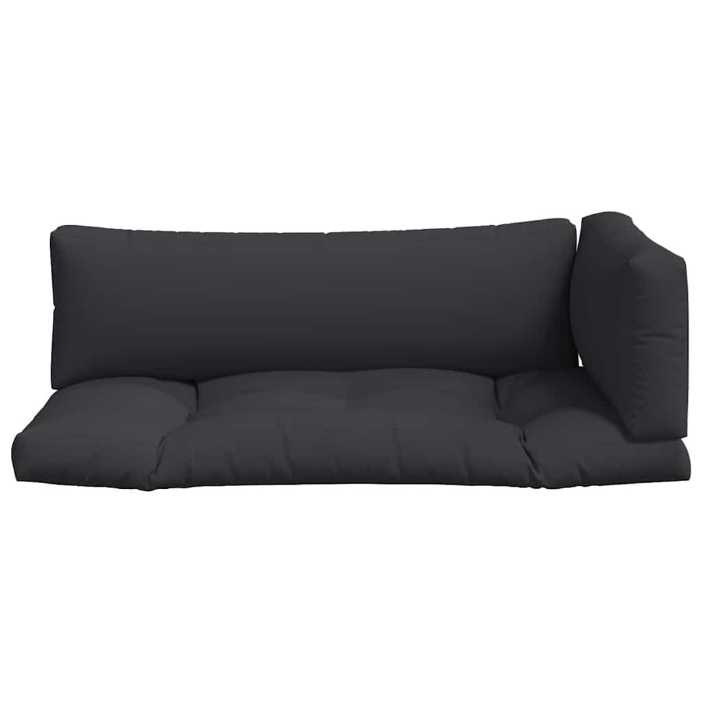 Almofadões para sofás de paletes 3 pcs tecido preto