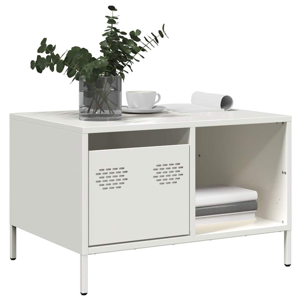Mesa de centro 68,5x50x43,5 cm aço laminado a frio branco