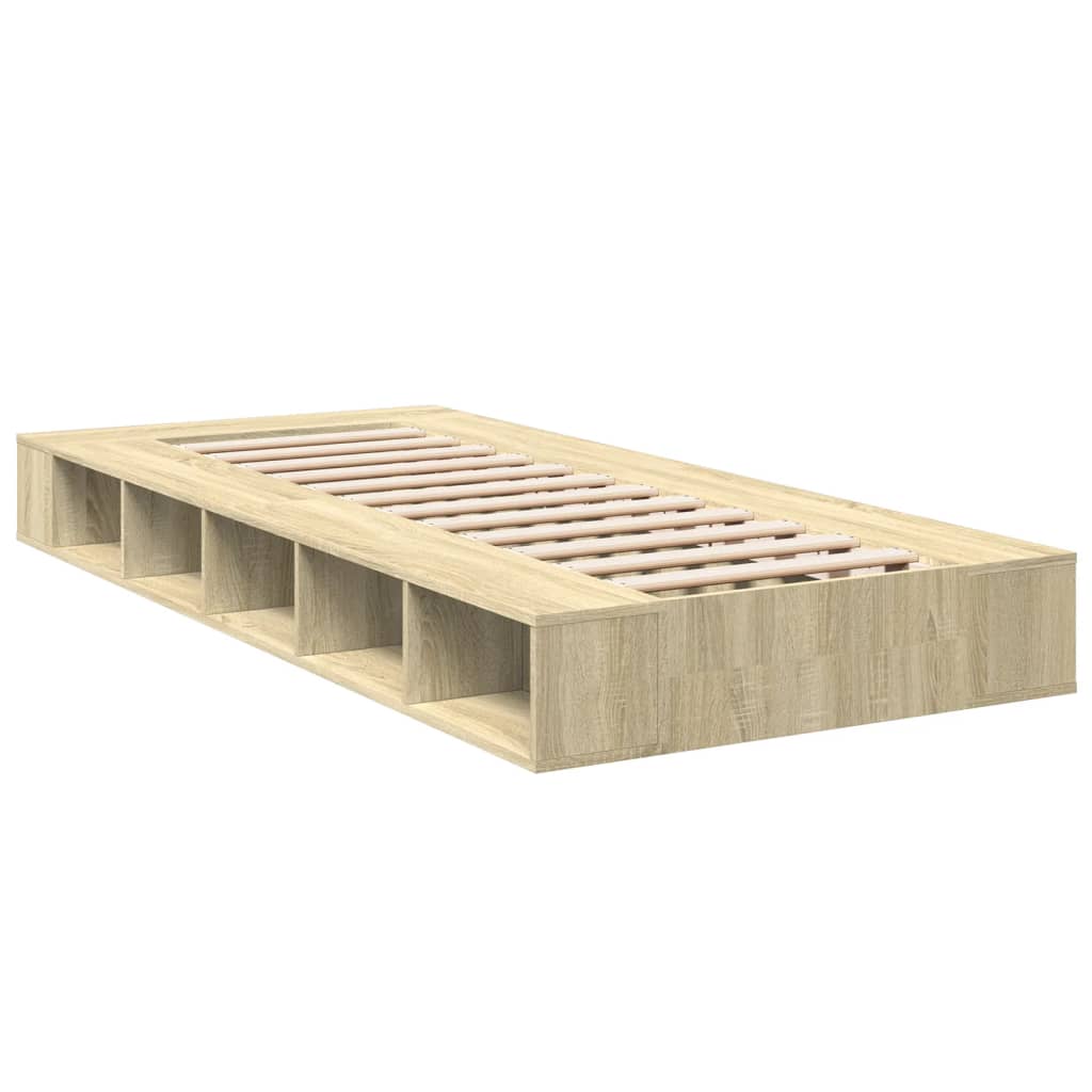 Estrutura de cama 75x190cm derivados de madeira carvalho sonoma