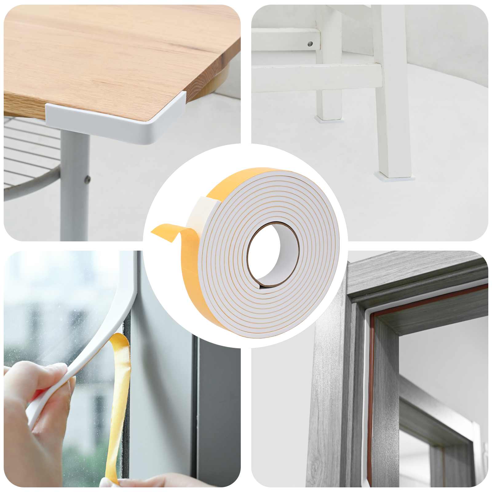 Fita de espuma autoadesiva 10 unid. branco 40mm x 5m espuma cr