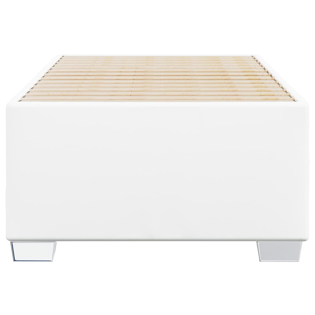 Estrutura de cama 90x190 cm couro artificial branco