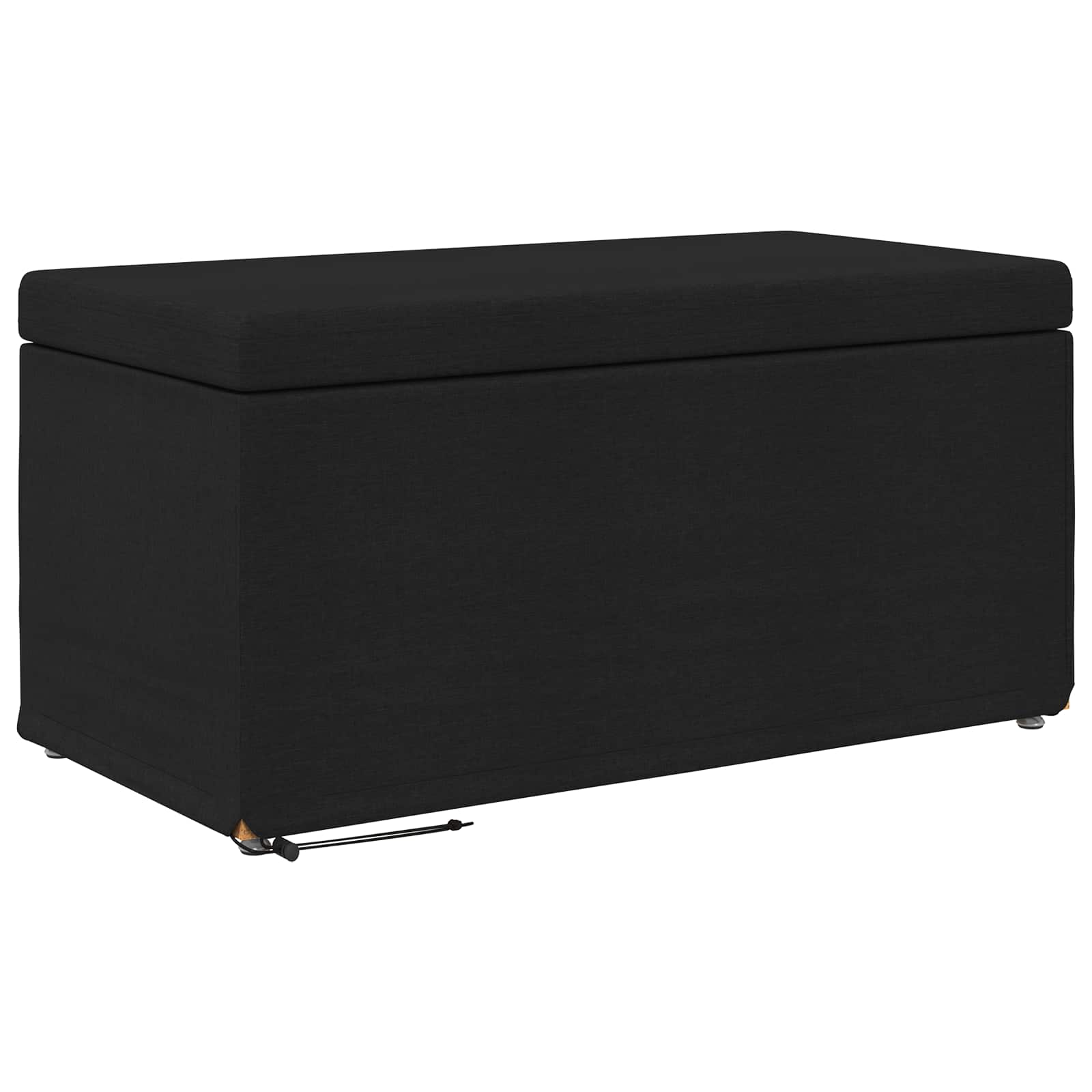 Banqueta preto 81 x 41 x 40 cm tecido e madeira engenharia