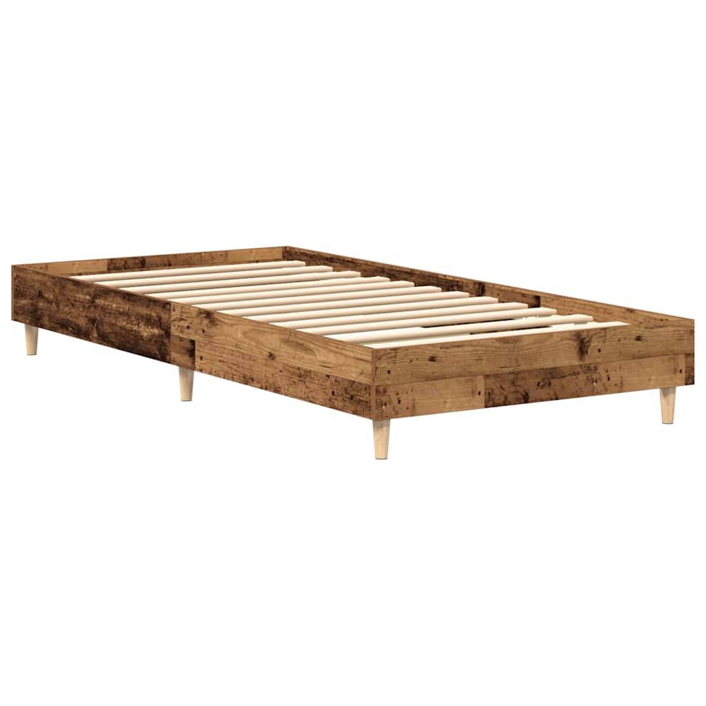 Estrutura de cama sem colchão 75x190 cm madeira velha