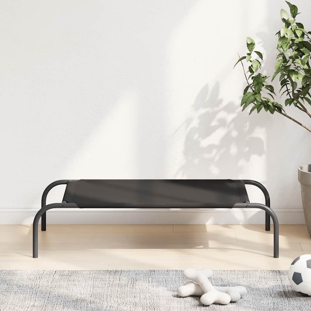 Cama para cães elevada 90x50x20cm tecido oxford e aço preto