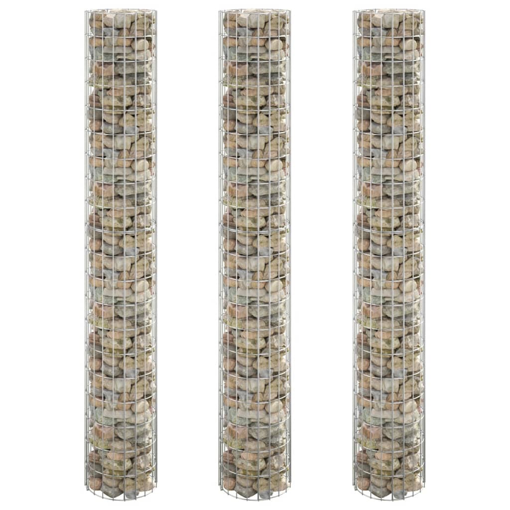 Canteiro elevado/cesto gabião circular 3pcs ø30x200cm aço galv.