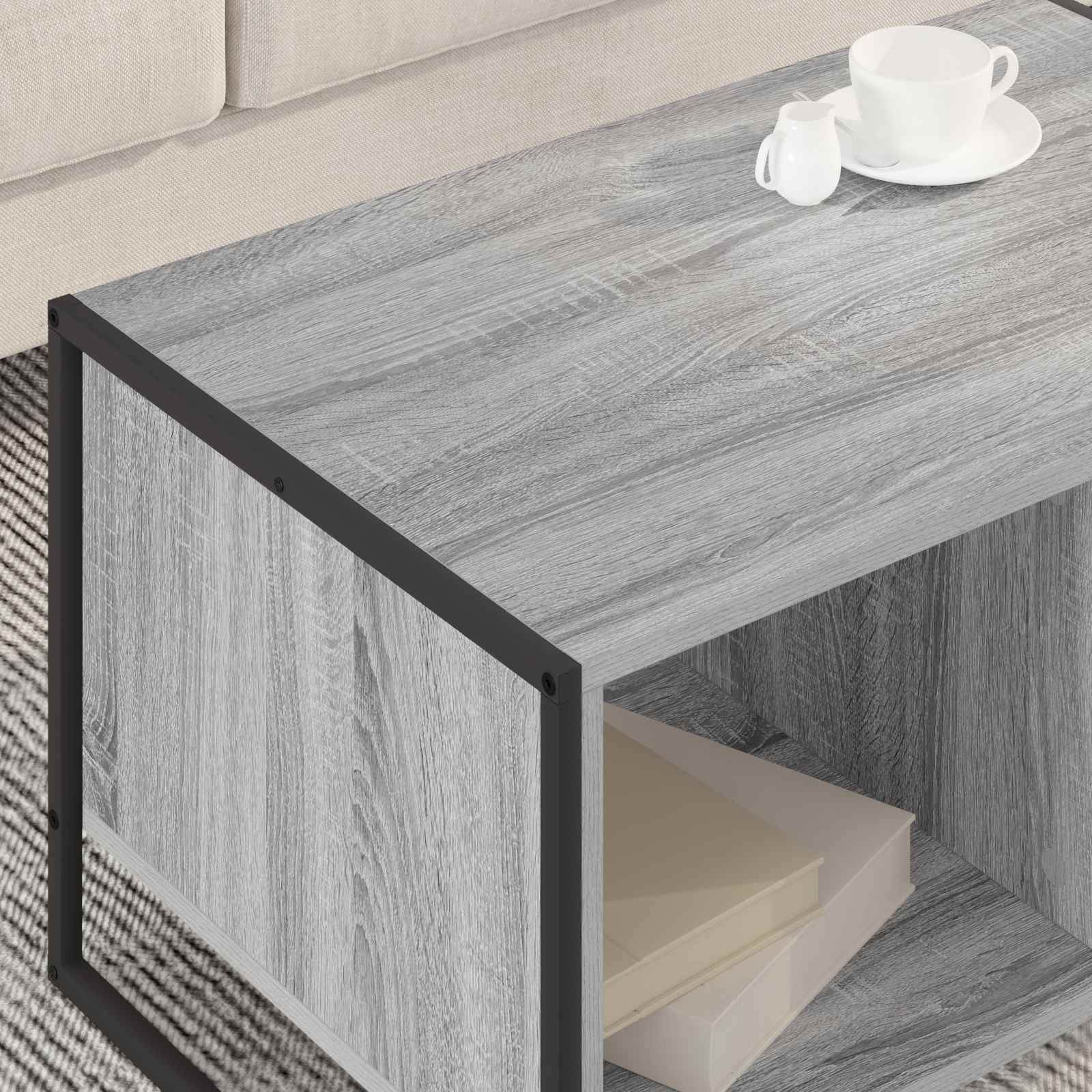 Mesa de centro cinza sonoma 80 x 50 x 40 cm