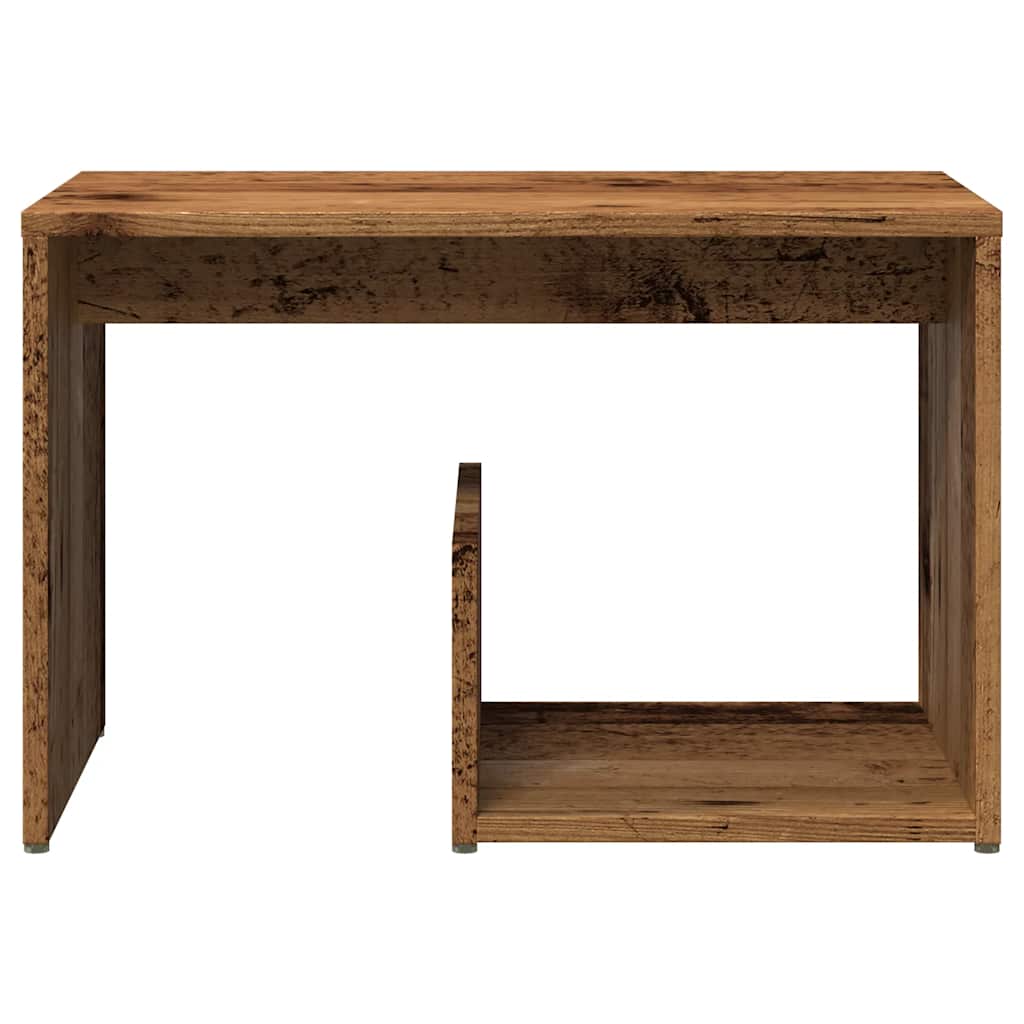 Mesa de apoio madeira velha 59x36x38 cm madeira trabalhada