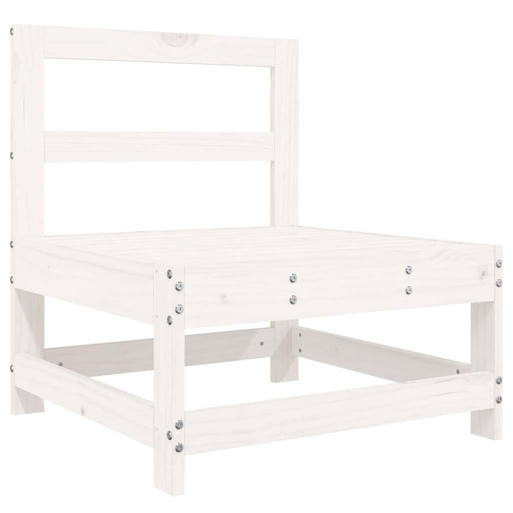 6 Pcs conjunto sofás de jardim madeira de pinho maciça branco