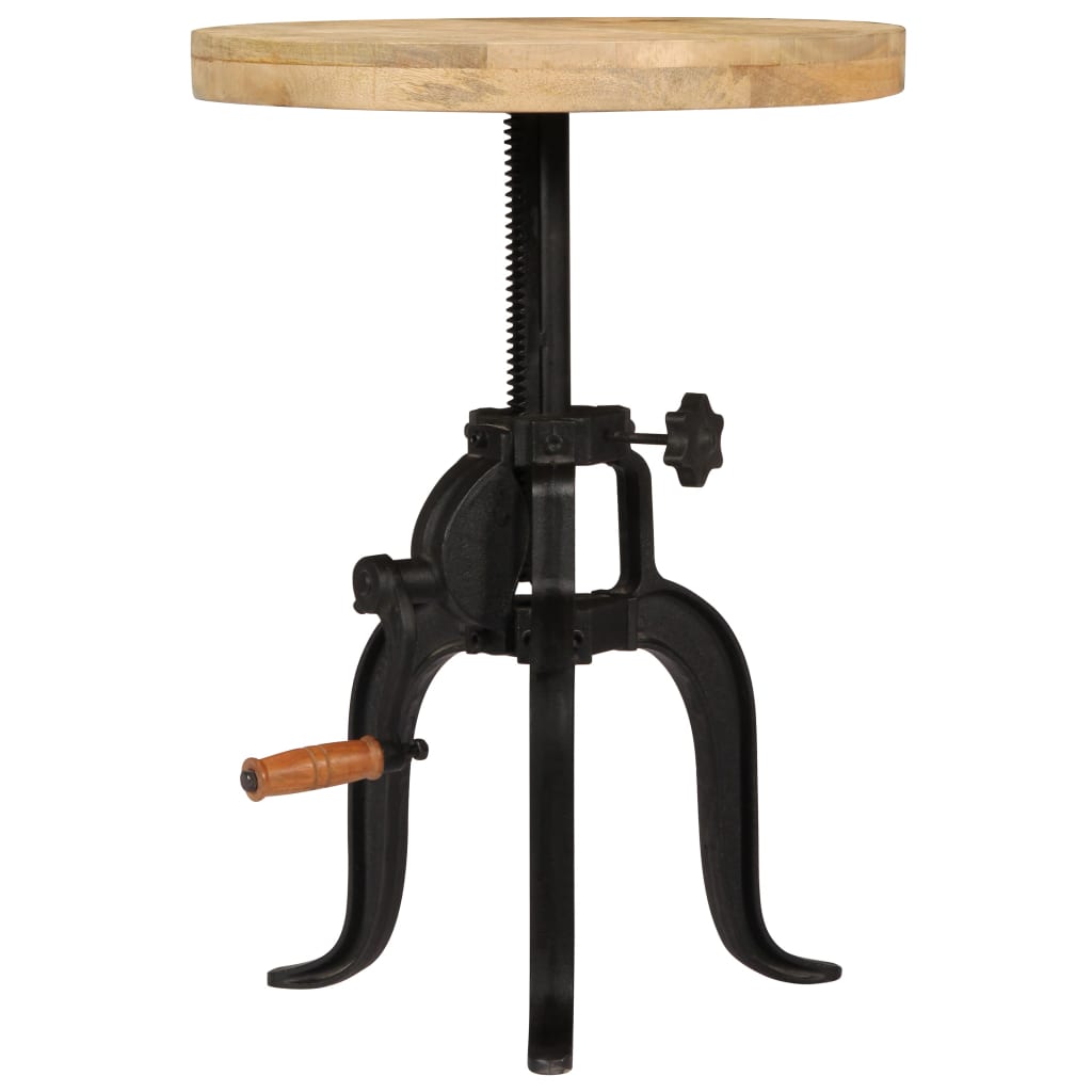 Mesa de apoio 45 x (45-62) cm madeira mangueira e ferro fundido