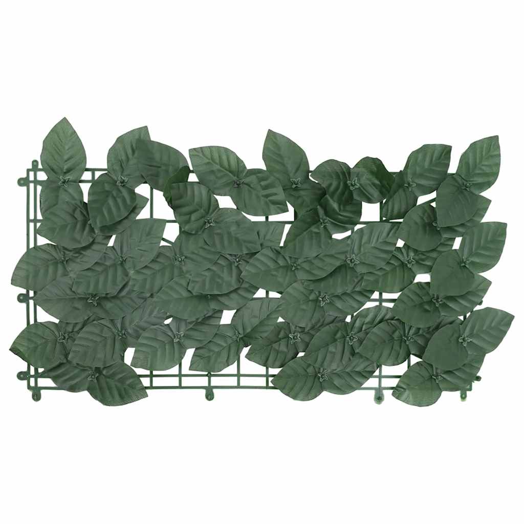 Tela de varanda com folhas verde-escuras 400x75 cm