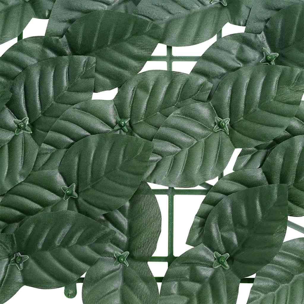 Tela de varanda com folhas verde-escuras 400x75 cm