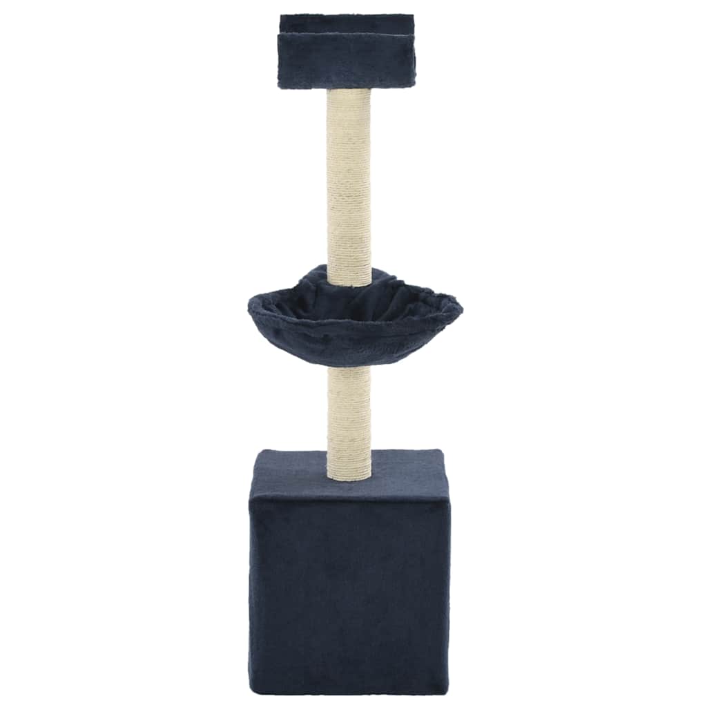 Árvore para gatos c/ postes arranhadores sisal 105 cm azul
