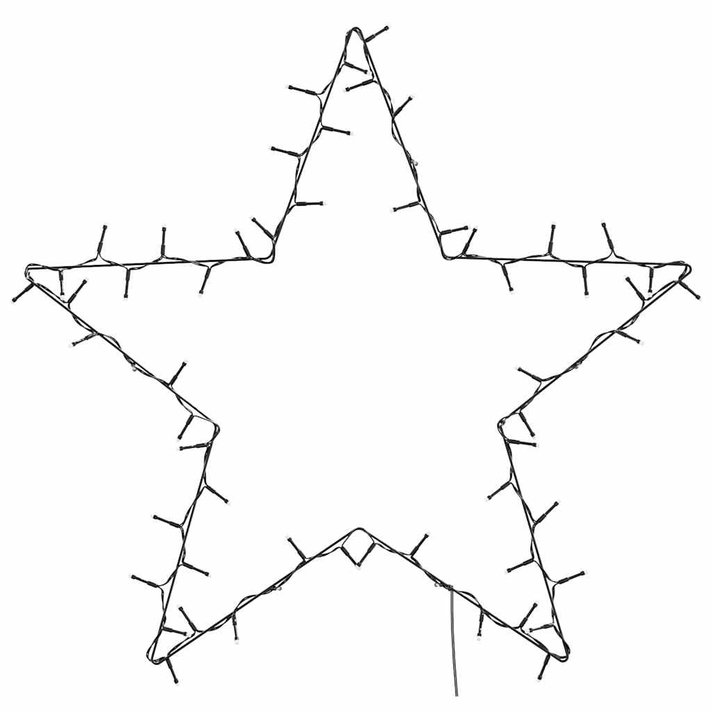 Luzes de natal silhueta estrela 80 leds branco quente