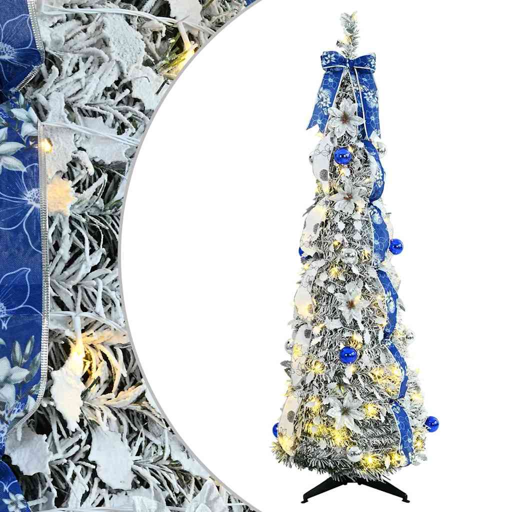 Árvore de natal artificial com 100 leds branco 150 cm PVC