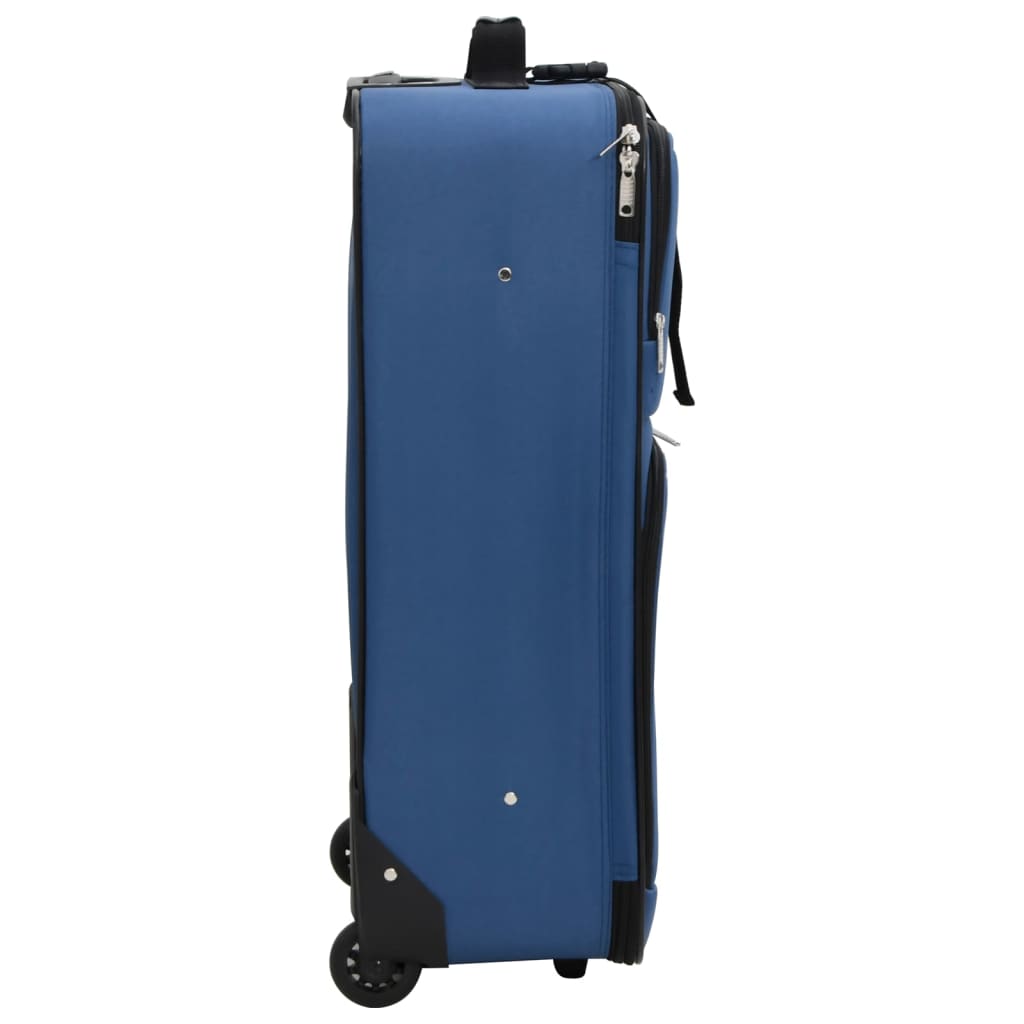 5 Pcs conjunto malas de viagem tecido azul