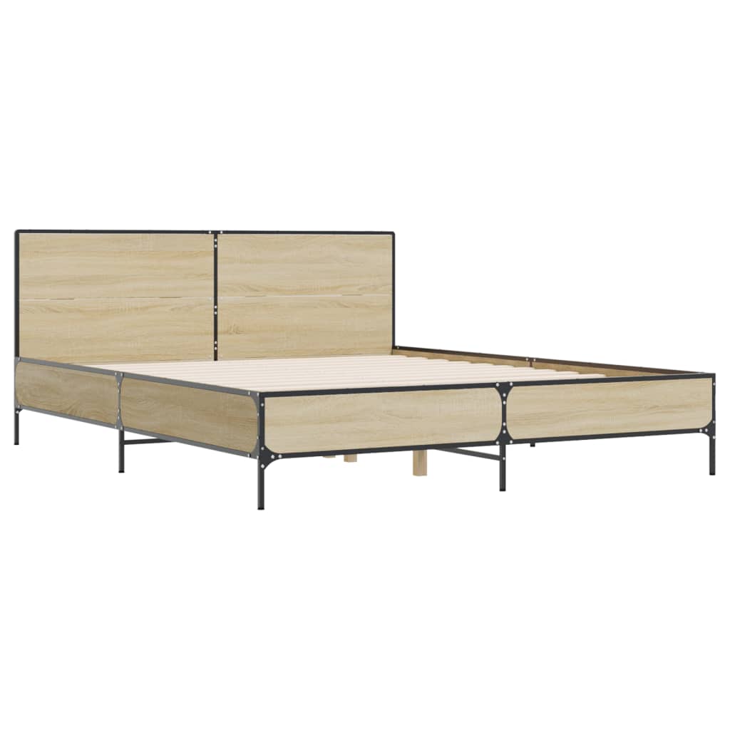 Estrutura de cama 120x190 cm derivados madeira/metal