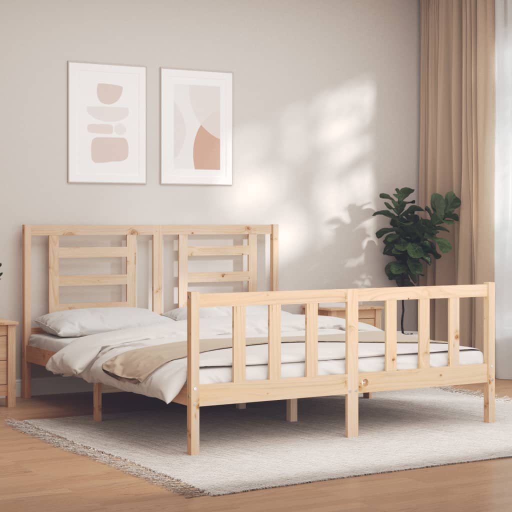 Cama sem colchão 160x200 cm madeira de pinho maciça
