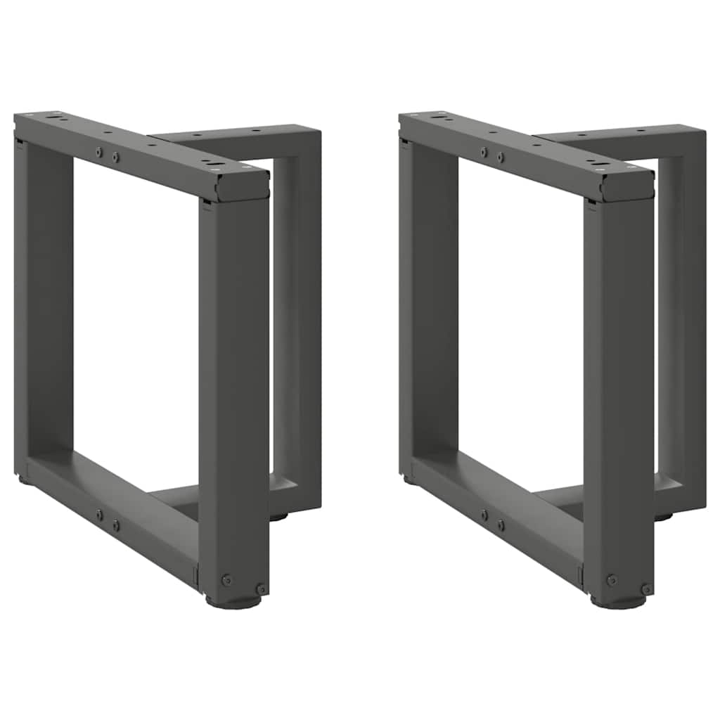 Pés para mesa de centro em forma de t, 2 peças, antracite, 50x25x(42-43) cm, aço