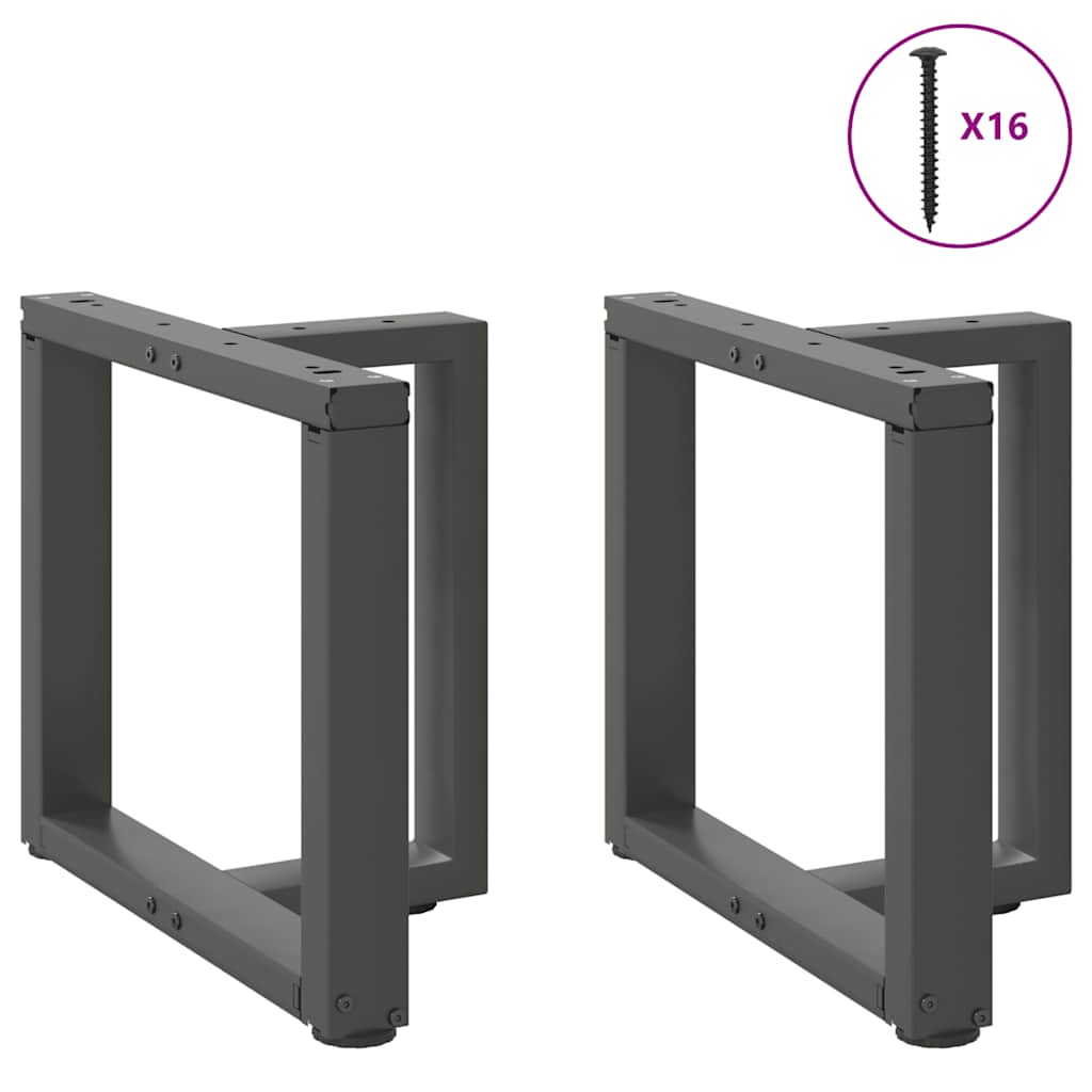 Pés para mesa de centro em forma de t, 2 peças, antracite, 50x25x(42-43) cm, aço
